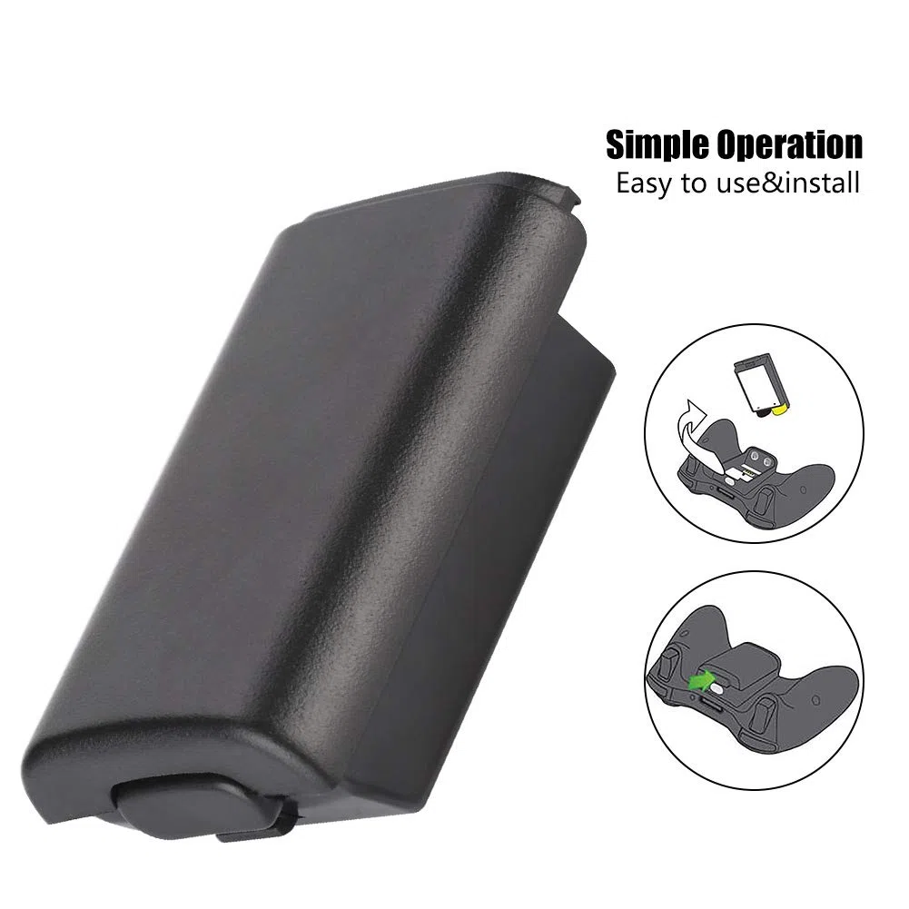 5 PCS Shell Batteria per Controller Xbox 360 Kit di Copertura Custodia Batteria di Ricambio Universale per Xbox 360(Nero)