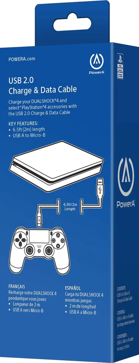PowerA - Cavo di ricarica USB per PlayStation 4