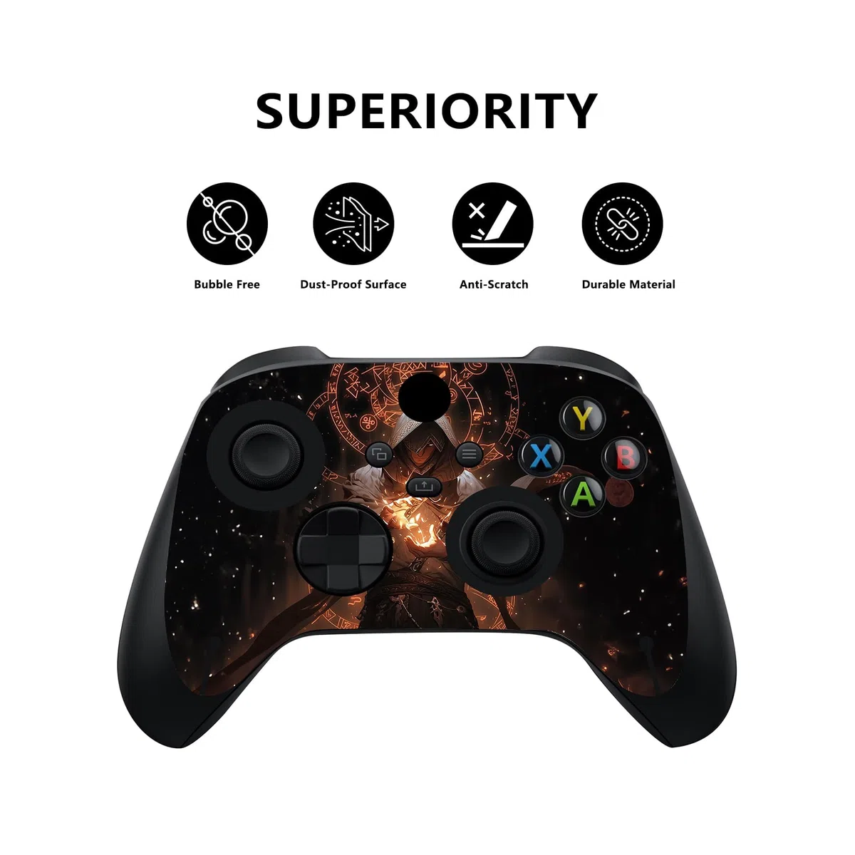 PlayVital Adesivo Skin per Xbox Series X Console&Controller Sticker Decal Cover Vinile per Xbox Series X-Evocazione di Fiamma