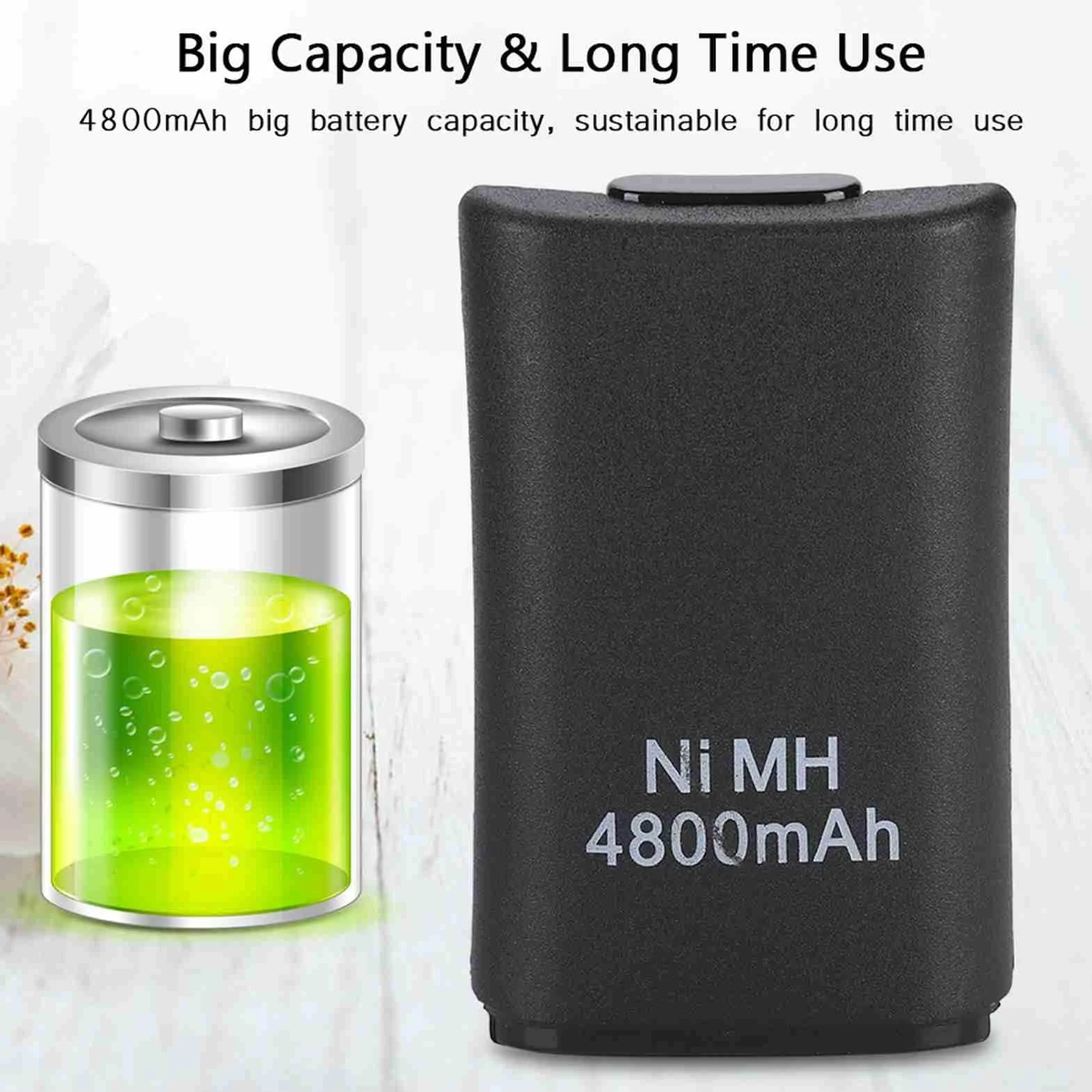 Kosiy Bewinner Batteria Ricaricabile 4800mAh per Controller 360, Include Cavo USB e Base di Ricarica, Batteria di Riserva per 360 Controller