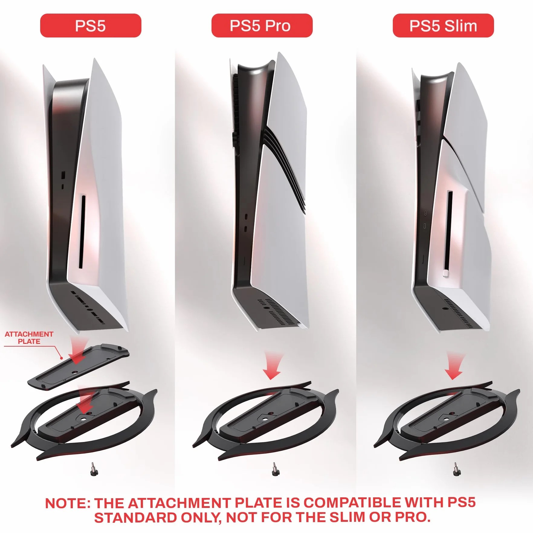 playvital Supporto per PS5/Slim/Pro, Base Stand Verticale per PS5 Pro/Slim/Standard Console Disco&Digitale, Accessorio Salvaspazio Antiscivolo, Stabilità Migliorata, Nero