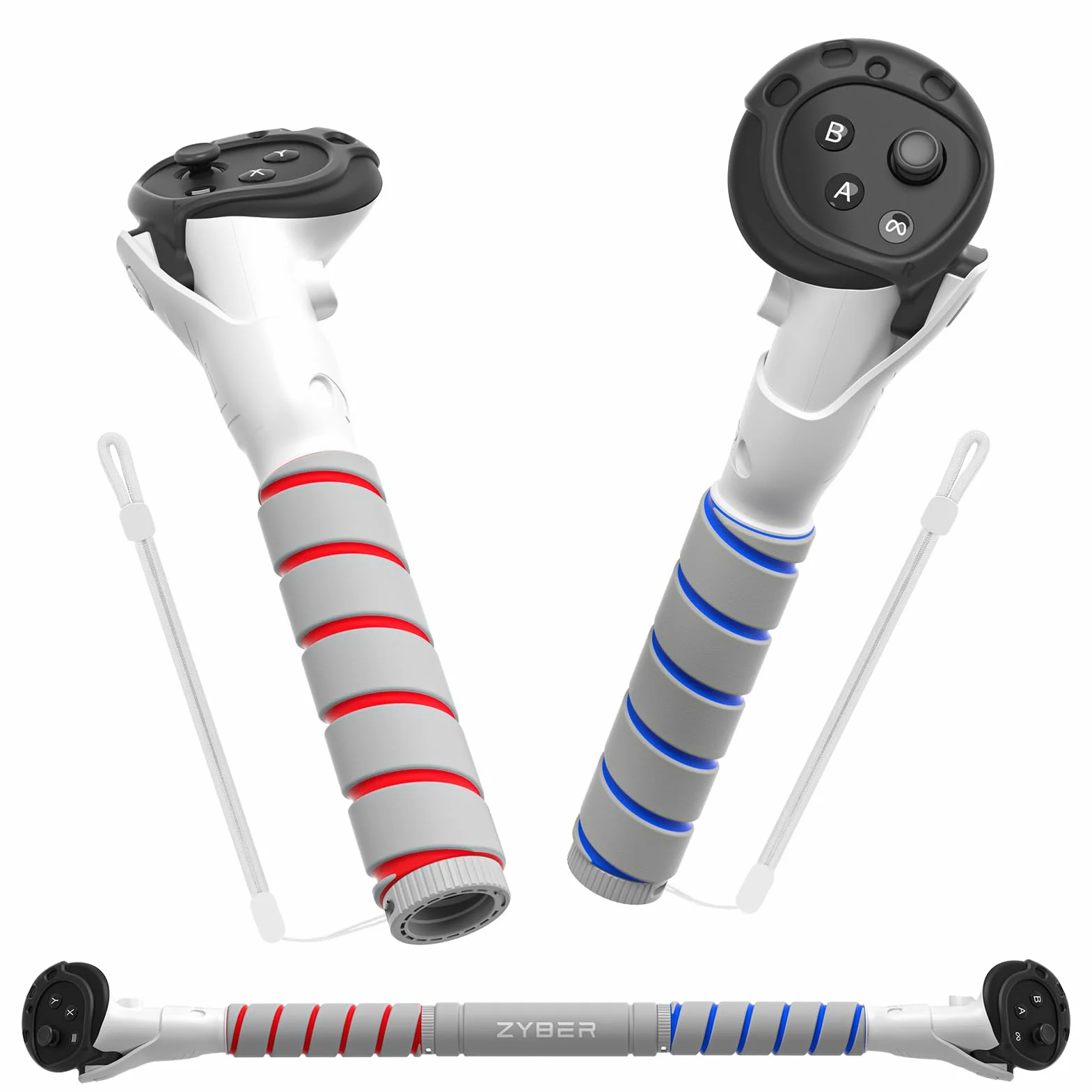 Zybervr Estensioni controller Gorilla Tag Long Arms per Quest 3S/3, Enhance VR Gaming Accessori, Bastoni per Quest 3S per Quest 3 Beat Saber Golf Club Baseball