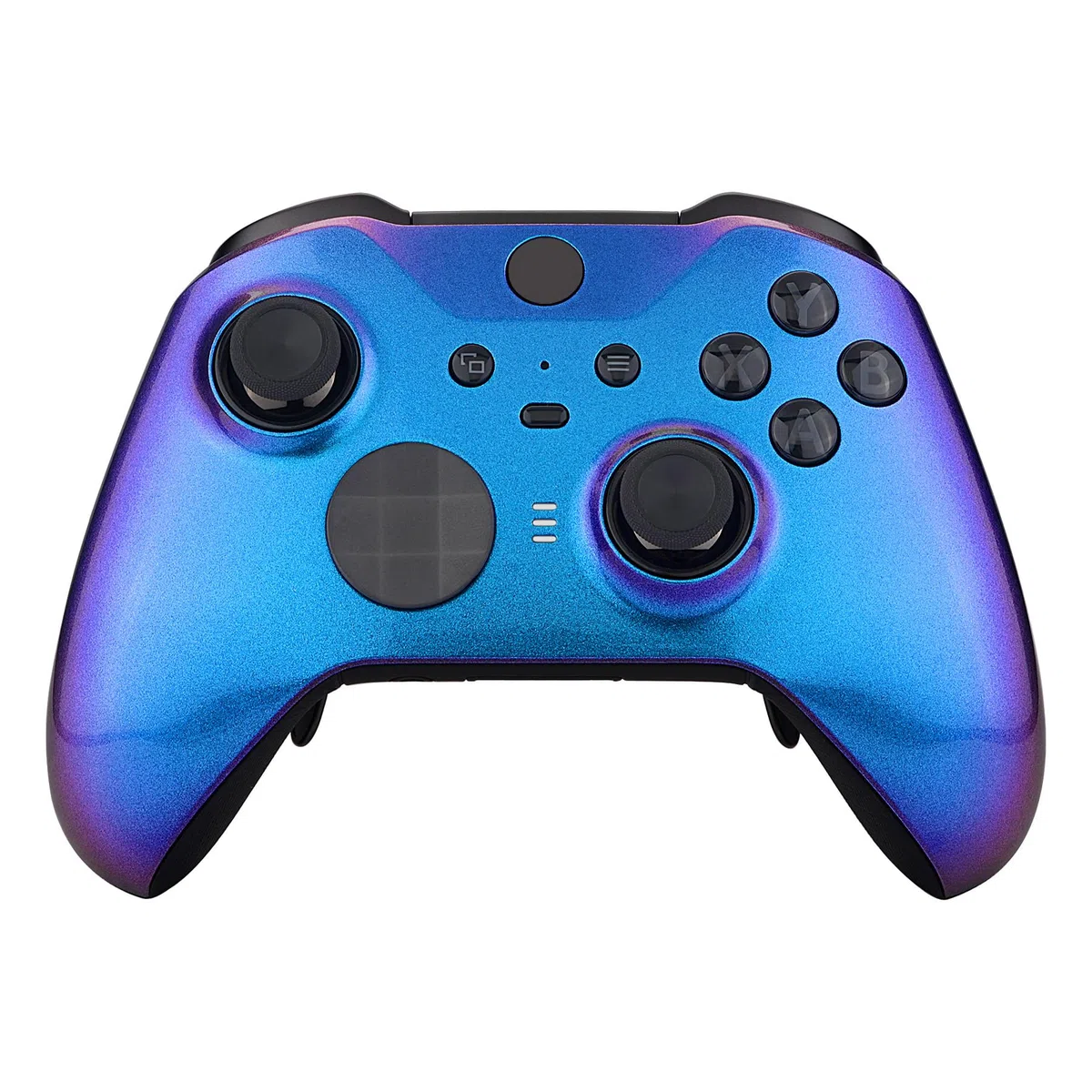 eXtremeRate Cover Custodia per Xbox Elite Series 2 Controller Model 1797,Scocca Case Frontale Ricambio per Xbox Elite Series 2 Controller Wireless Core&2 Anelli-Camaleonte Viola Blu