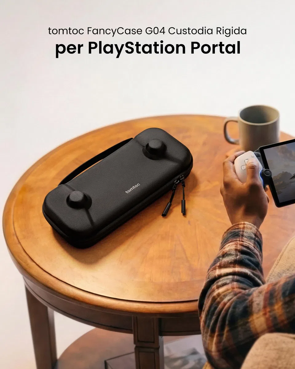 tomtoc Custodia per PS Portal Remote Player, custodia in feltro antiodore con guscio rigido, organizer portatile per cavo di ricarica e accessori, protezione di livello militare