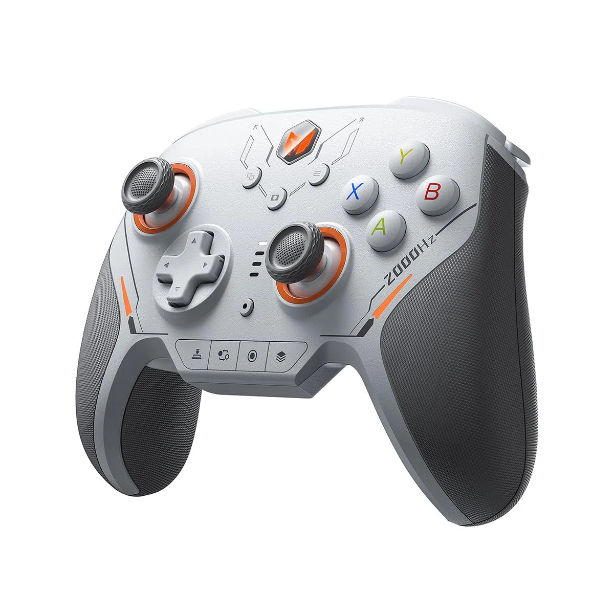 BIGBIG WON BLITZ 2 Pro TMR PC Videogame Controller,TMR Joystick elettromagnetico,2000Hz Velocità di Polling Wireless,1000Hz Giroscopio,16 Pulsanti Meccanici,PC+Mobile APP Gamepad per FPS(Grigio-TMR)