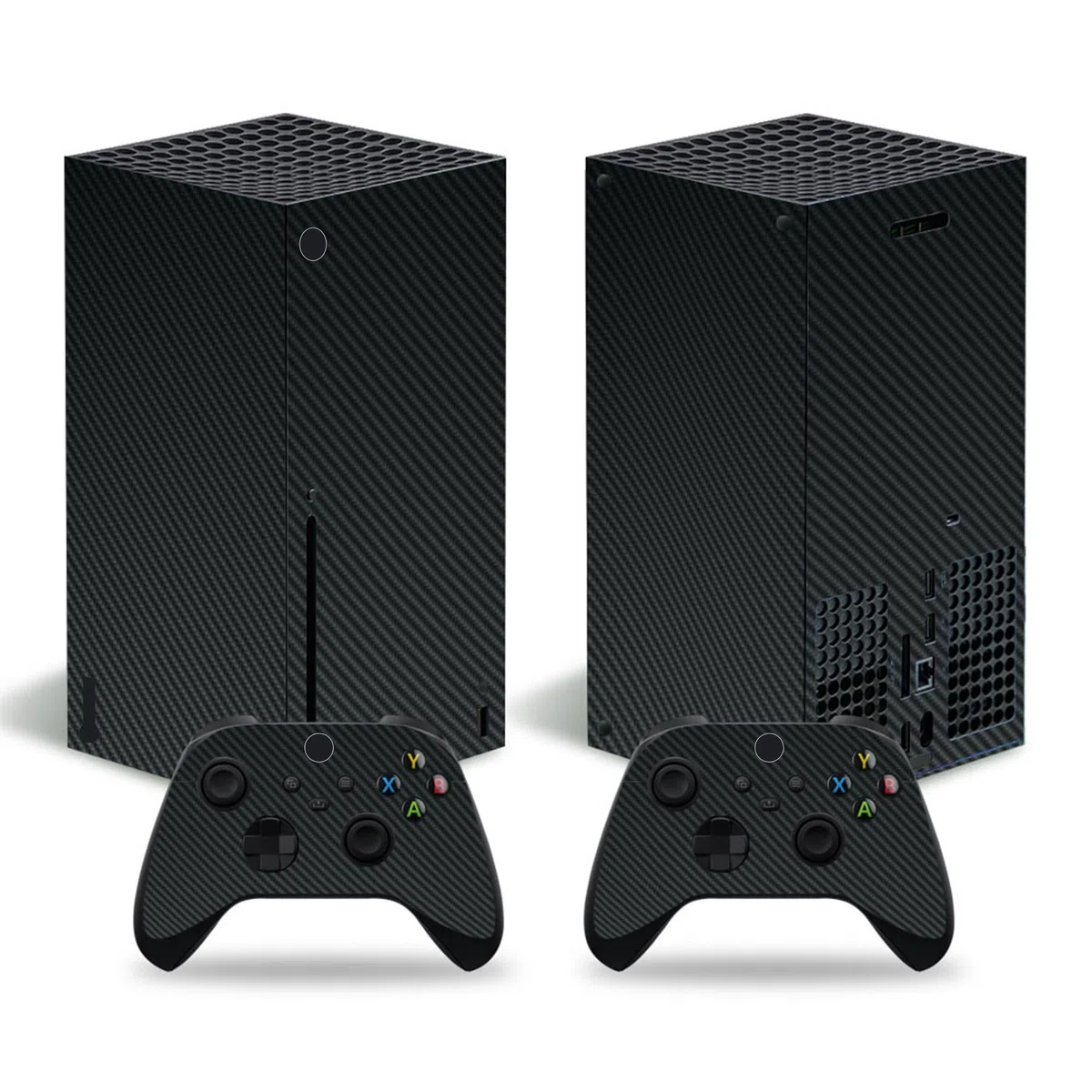Skin adesiva per Xbox Series X, in vinile, per console e controller Xbox Series X, set completo di skin per console di gioco X Box Series X (fibra di carbonio nera)
