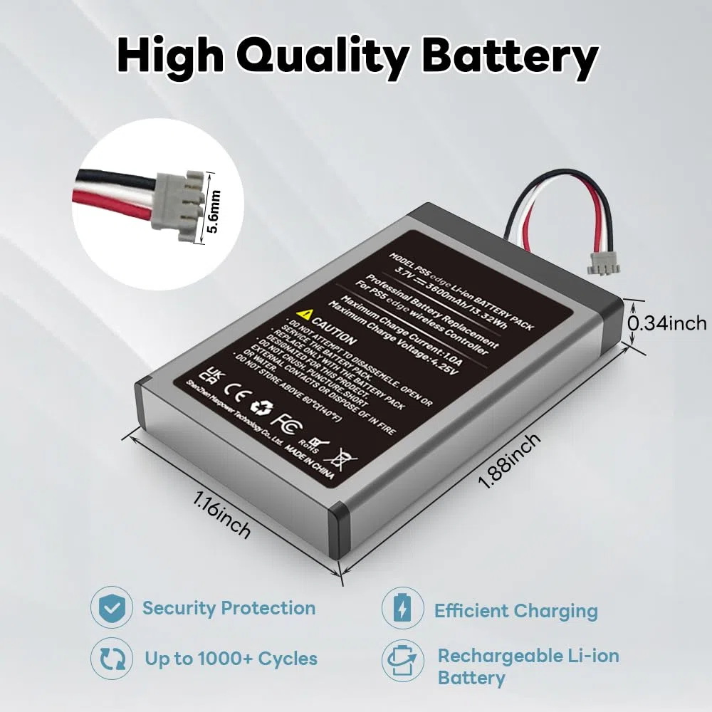 1 confezione di batterie di ricambio PS5 Dualsense Edge, 3600 mAh, ricaricabili PS5 ad alta capacità, per controller PlayStation 5 Dualsense Edge con set di attrezzi