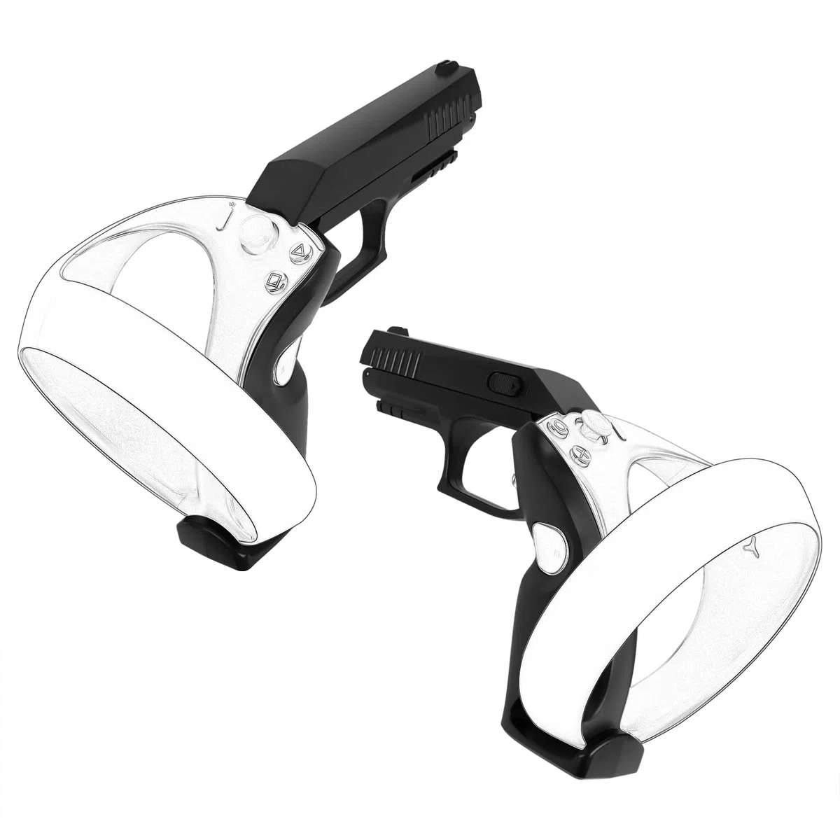 GEEKRIA VR Game Gun Controller Cover Compatibile con PSVR 2, Supporto per Staffa di Tiro, Accessori per Maniglia di Gioco di Tiro VR, Custodia Protettiva per Maniglia Antiscivolo a Guscio Rig