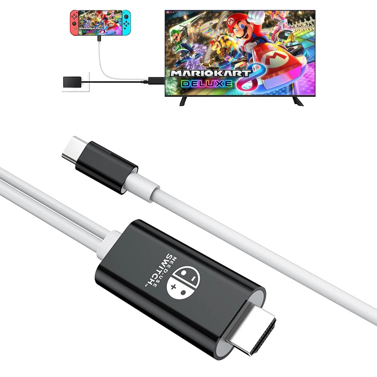 Cavo USB-C a HDMI 4K per Nintendo Switch/OLED | Adattatore TV con Ricarica 100W PD, Docking Station Portatile da Viaggio,Compatibile con PC, Tablet, Monitor, Proiettori e Dispositivi Type-C