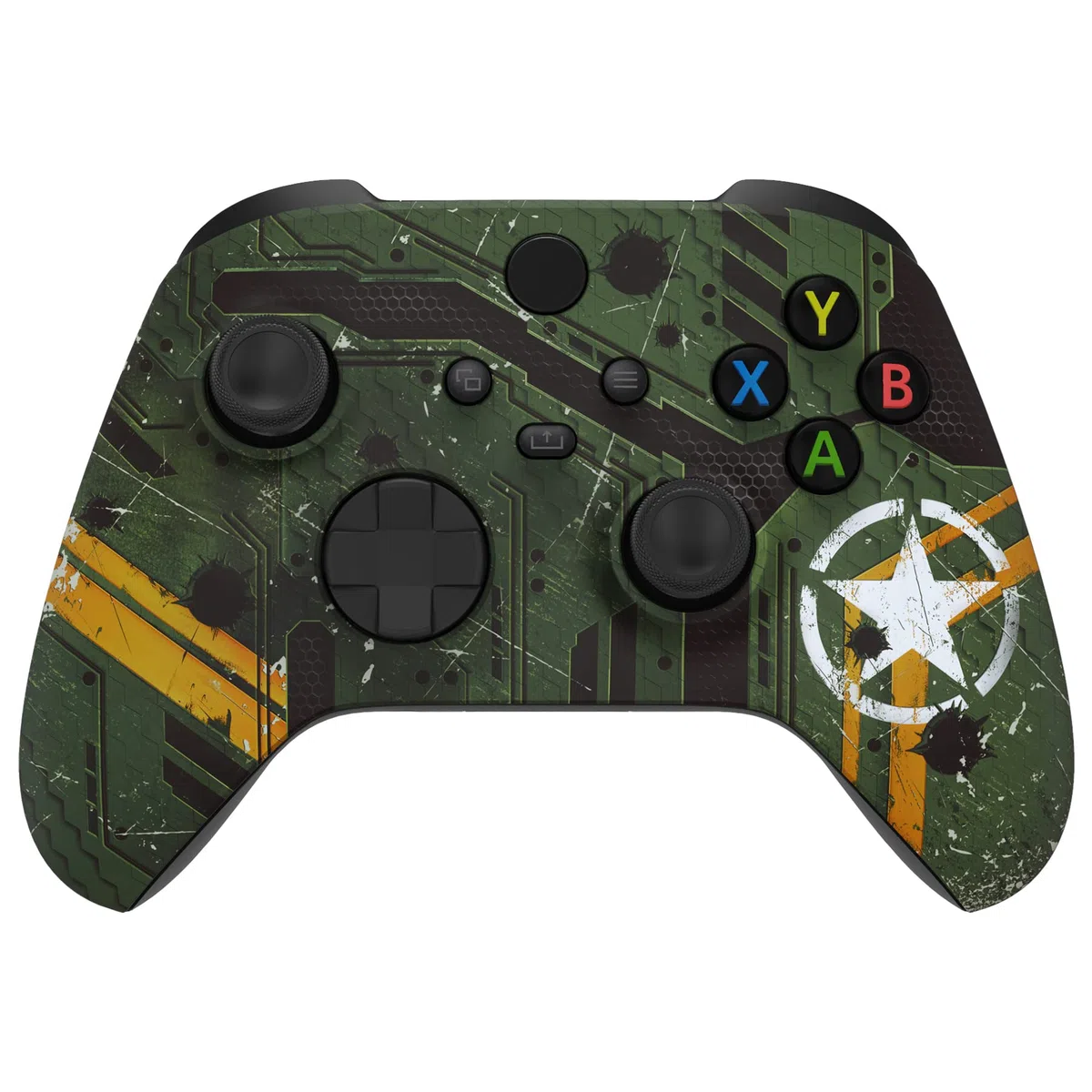 eXtremeRate Custodia Frontale per Xbox Series X S Controller,Cover Copertura Scocca Shell DIY Ricambio per Xbox Series X S Joystick Model 1914-Mecha Esercito