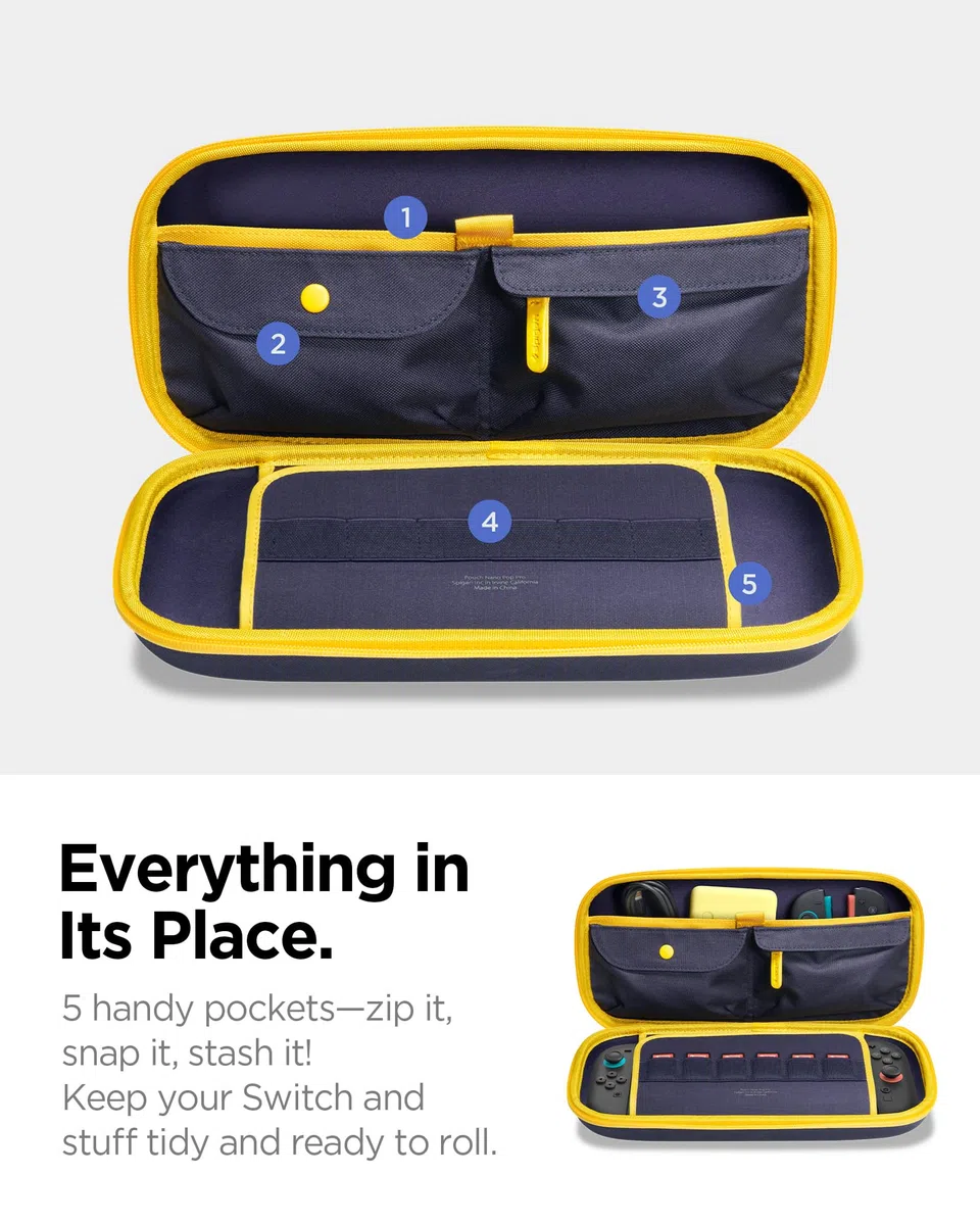 Spigen Custodia Nano Pop Pro Borsa da Viaggio Compatibile con Nintendo Switch 2 2025 - Blueberry Navy