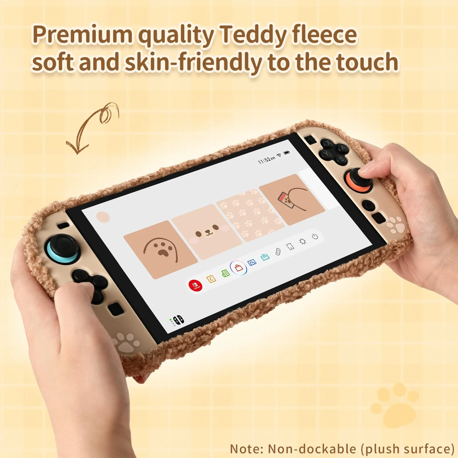 GeekShare Plush Case Compatible with Switch 2 (2025), NS2 Protective Cover for Switch Console and Grip Joy Controller, Plush Bear
