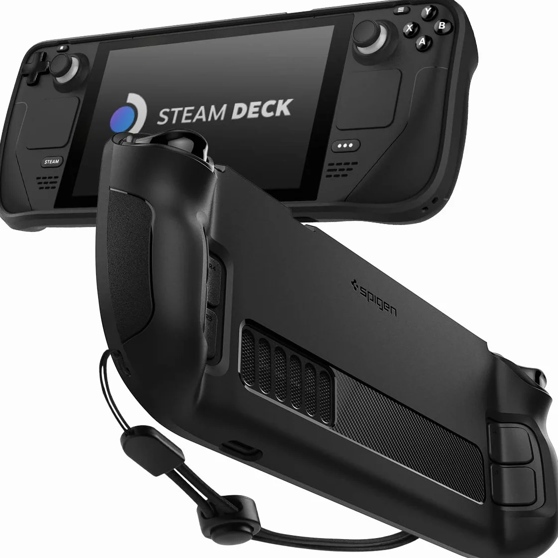 Spigen Cover Rugged Armor Compatible con Steam Deck LCD (2022) / Steam Deck OLED (2023) console - Nero Opaco