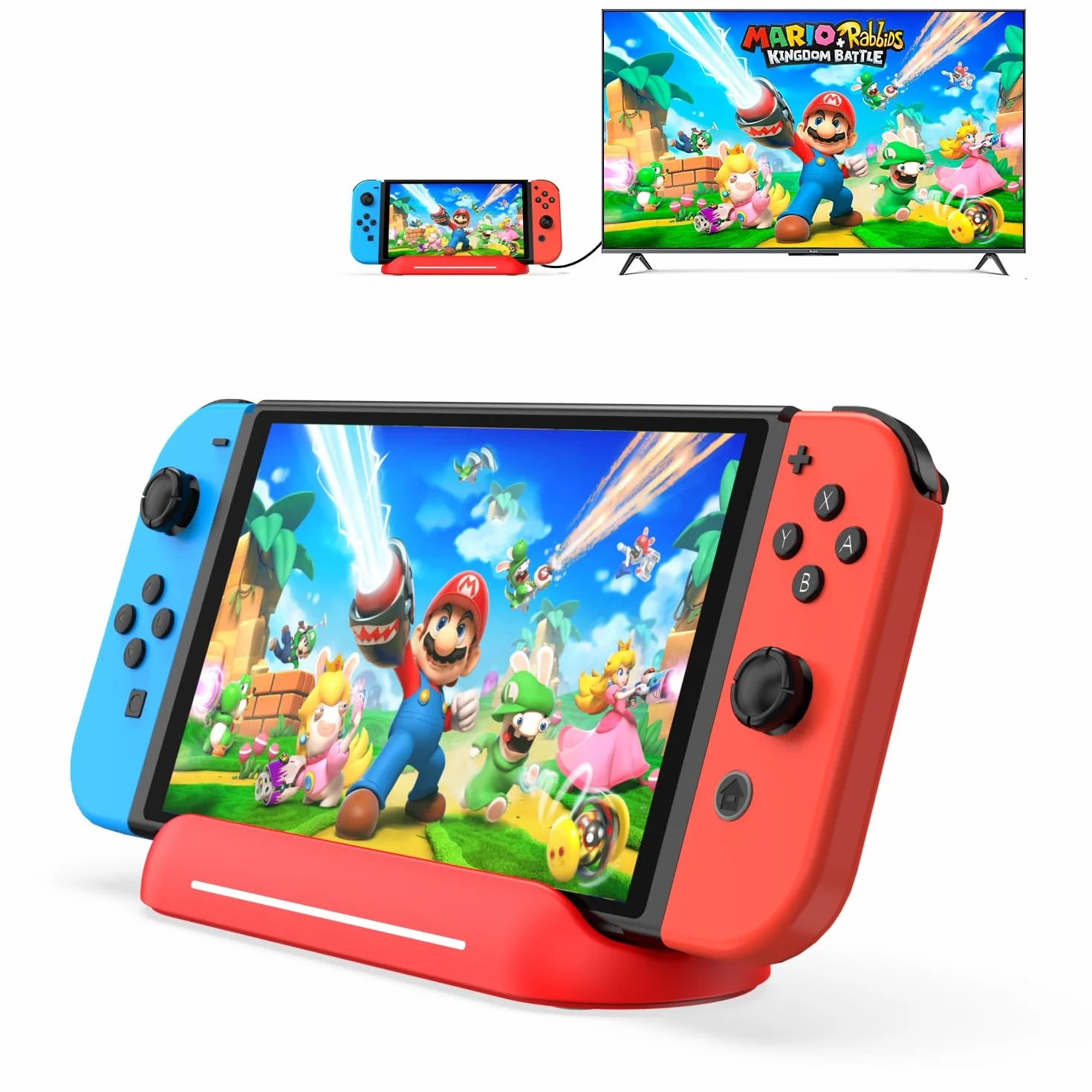 RREAKA 5 in 1 Switch Dock for Nintendo Switch OLED TV Adapter Switch Docking Station with HDMI USB 3.0 Port Type C Charging Type C Connectors Travel Switch Base Portable Stand