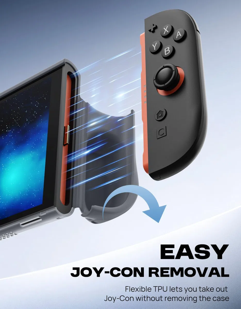 MoKo Custodia Protettiva per Nintendo Switch 2 (2025) – Dockable Cover con Joy-Con a Sgancio Rapido, Telaio in TPU e Schienale in PC, Resistente a Graffi e Urti, Grigio