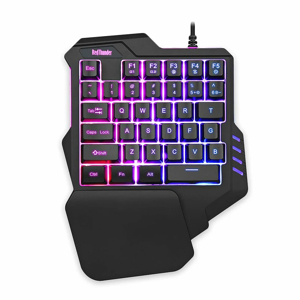RedThunder G30 Tastiera da gioco meccanica RGB a una mano, 2 tasti macro integrati + 7 tasti programmabili, 35 tasti anti ghosting + design ergonomico per giocatori PC Mac PS5 Xbox One
