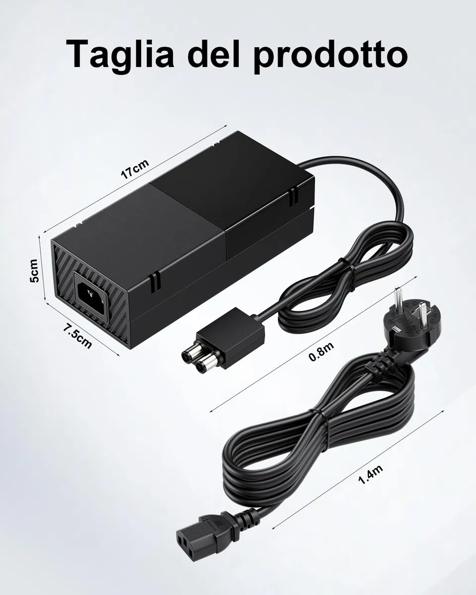 Alimentatore di rete per console Xbox One, adattatore caricatore con cavo di ricarica europeo, kit di ricambio per alimentatori Brick De