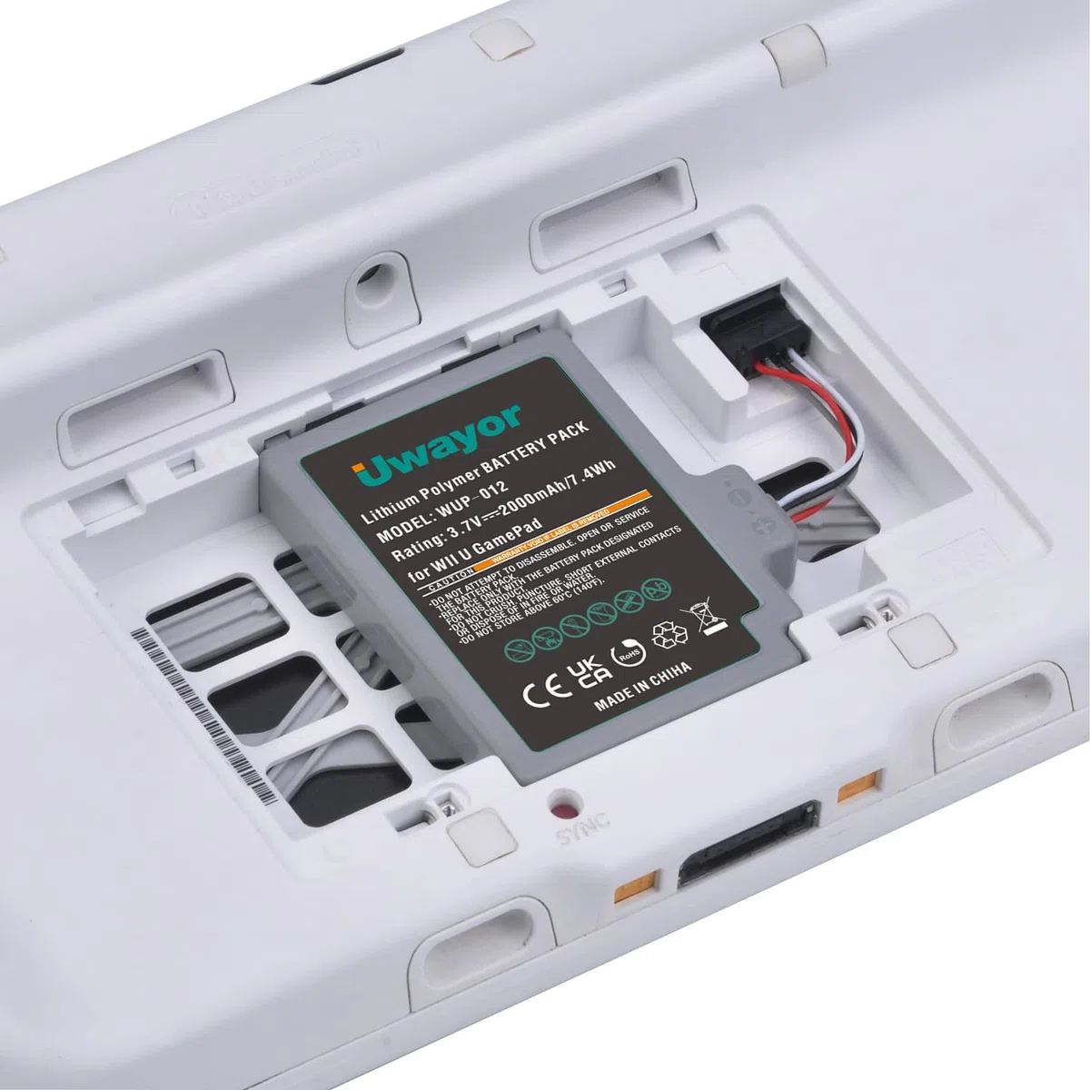Batteria 2000 mAh Wii U Gamepad Controller Batterie di ricambio per Wii U Gamepad Controller 3,7 V Alta Capacità con Cacciavite