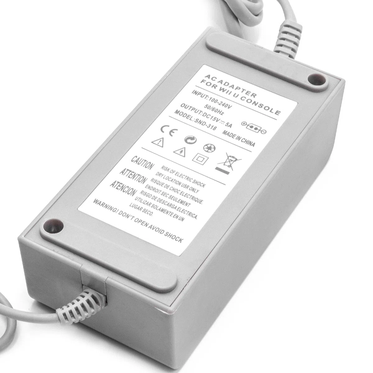 vhbw caricabatterie alimentatore compatibile con Nintendo Wii U - cavo di alimentazione