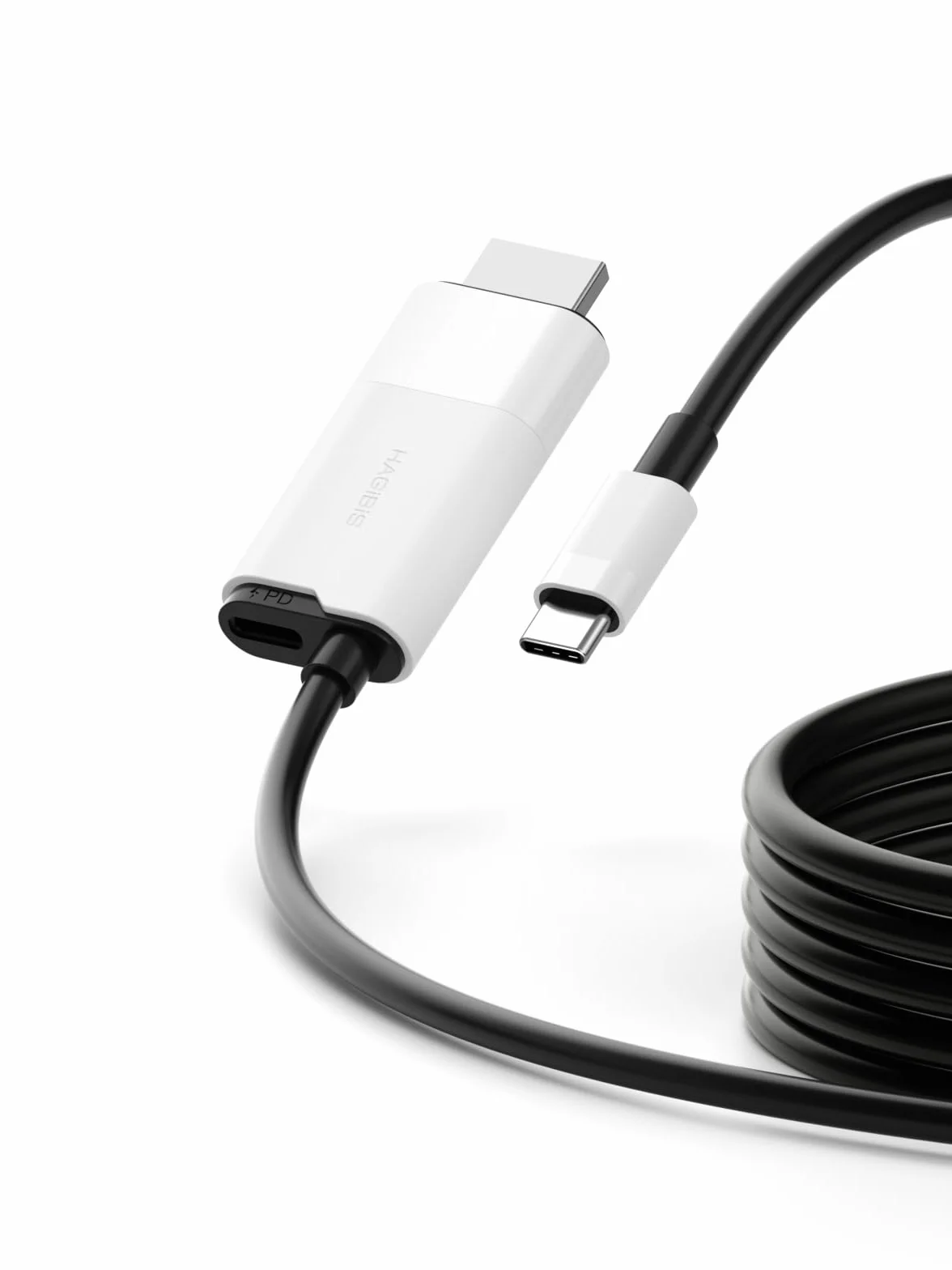 Hagibis Dock per Nintendo Switch OLED, Adattatore USB C a HDMI Con 4K @60Hz, 100W Power Delivery, per Laptop, Tablet, SteamDeck, ROG Ally (Bianco)