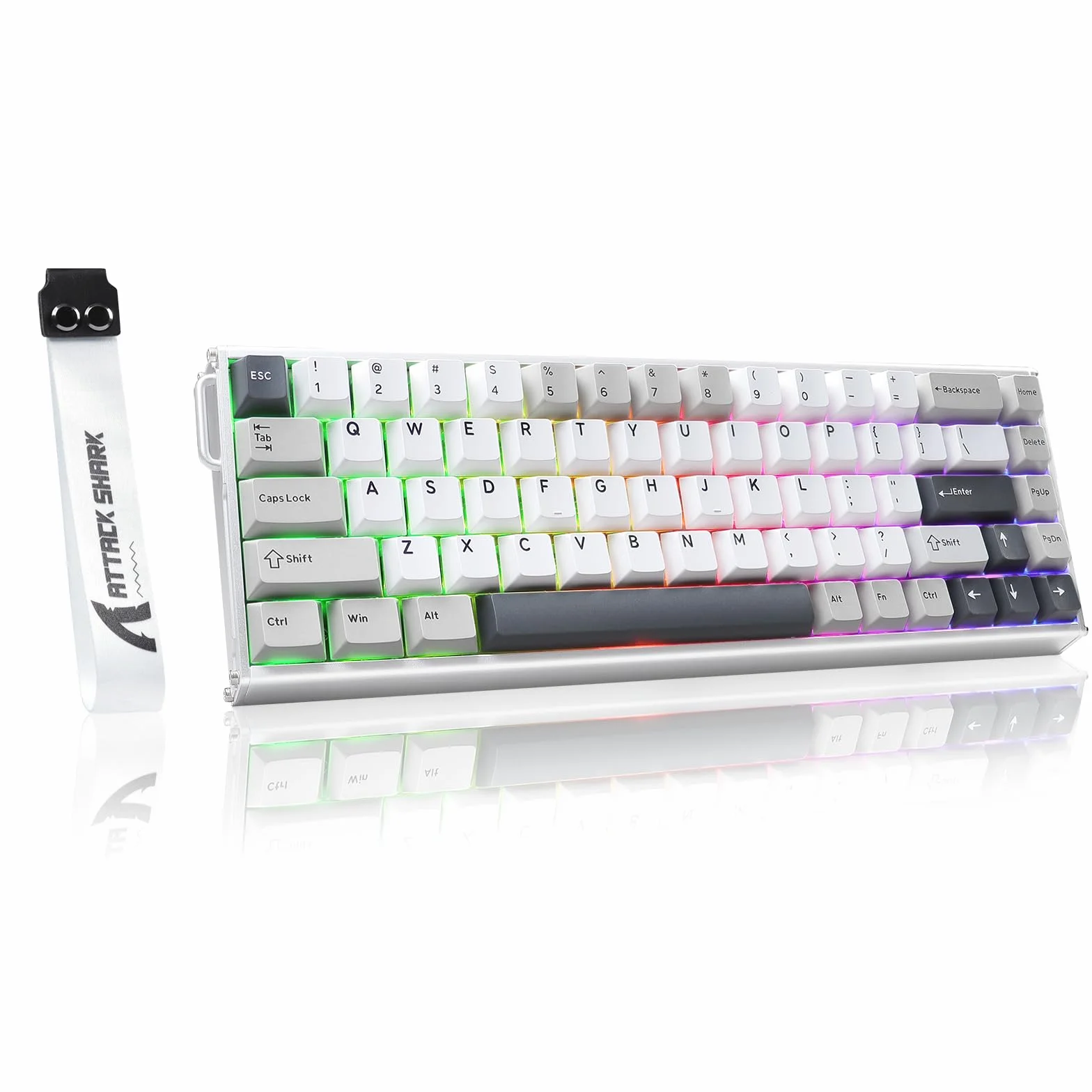 ATTACK SHARK X68MAX HE Tastiera da gioco cablata in alluminio con grilletto rapido e interruttori magnetici,precisione RT di 0,005mm,attuazione regolabile,8KHz,latenza di 0.08ms,RGB