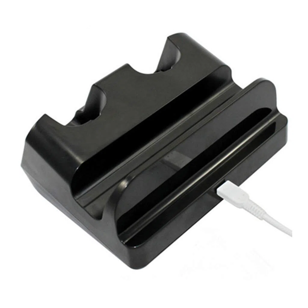 geneic Stazione di ricarica Dock Stand Charger per Wii Remote Controller per Wii U Gamepad con batterie e cavo di ricarica USB