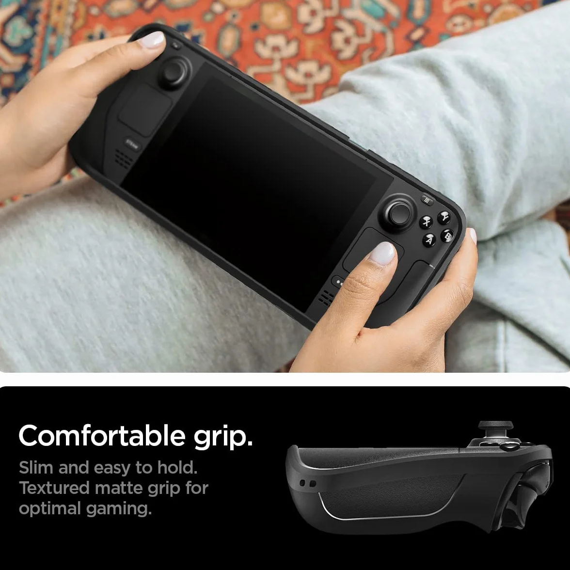 Spigen Cover Rugged Armor Compatible con Steam Deck LCD (2022) / Steam Deck OLED (2023) console - Nero Opaco