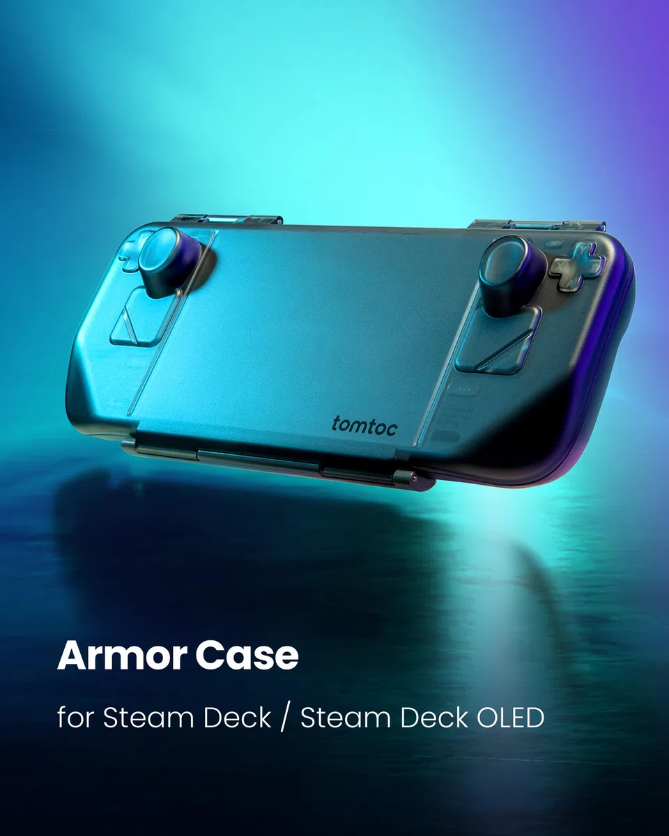Tomtoc Custodia Rigida per Steam Deck, Antivibrazione e Antigraffio, Protezione di Livello Militare