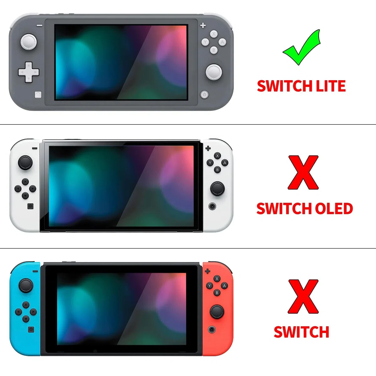 playvital Cover Trasparente per Nintendo Switch Lite, Custodia Rigida Grip Ergonomico & Pellicola in Vetro Temperato & Gommini & Copri Tasti, Accessori AntiGraffio per Switch Lite