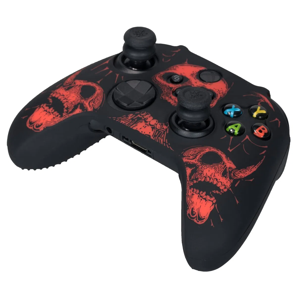 YoRHa Intaglio Laser Silicone Pelle Cassa Skin per Controller Xbox Series X/S x 1 (Rosso) con Thumb Grips x 8