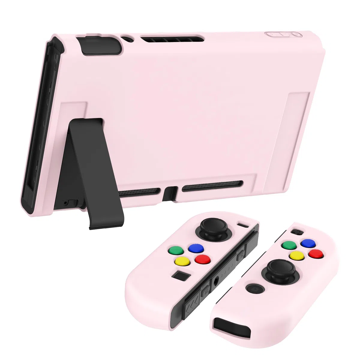 PlayVital Soft TPU Protective Case for Nintendo Switch, TPU Protective Case Cover for Nintendo Switch Joy - Pink
