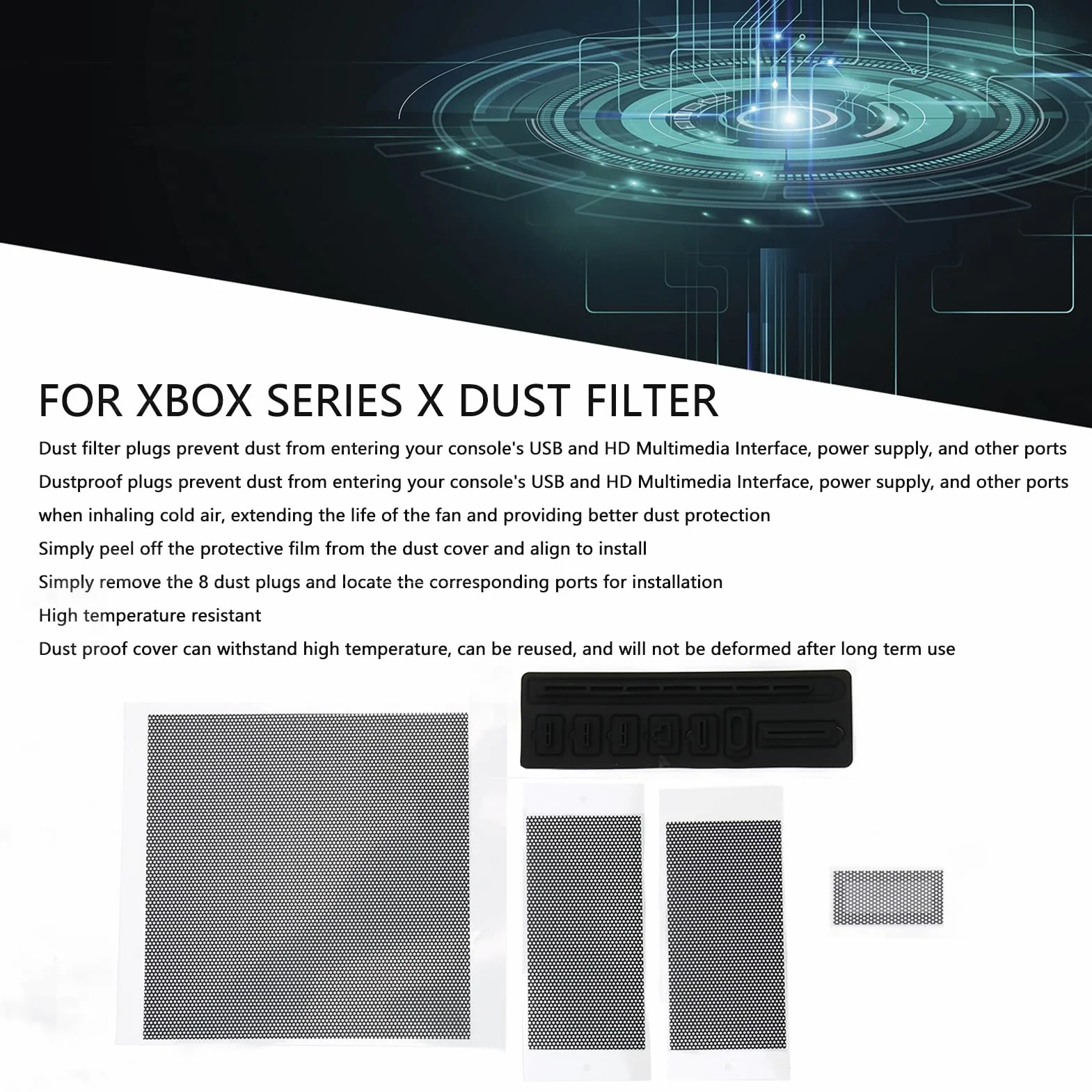 Filtro Antipolvere per Series X, con Tappi Antipolvere in Silicone, Coperchio del Filtro Antipolvere di Sfiato Coperchio del Filtro Antipolvere Superiore per Series X