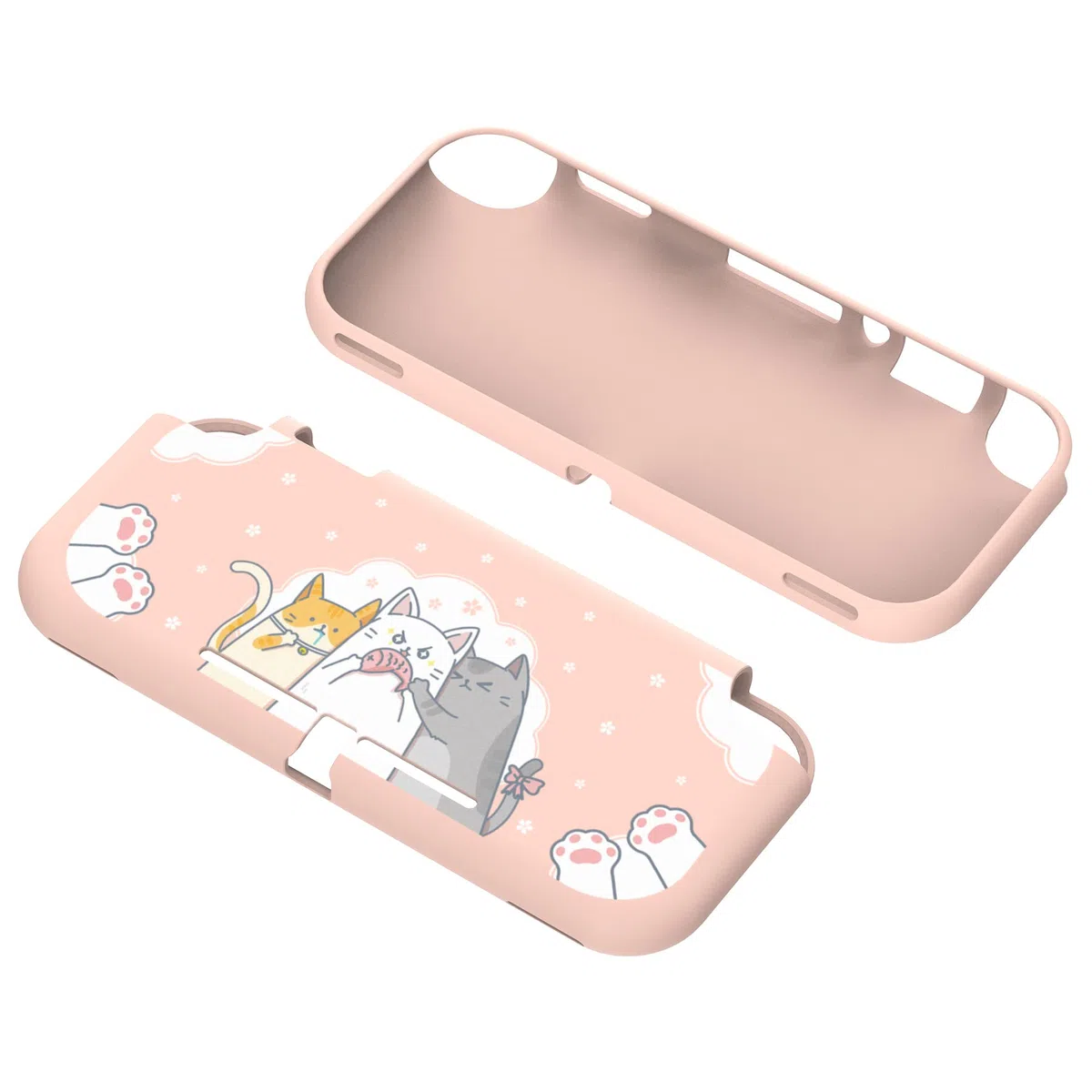 PlayVital Cover Custodia per Nintendo Switch Lite,Copertura Morbida TPU Protezione Accessorio per Nintendo Switch Lite Console-Gattini Affamati