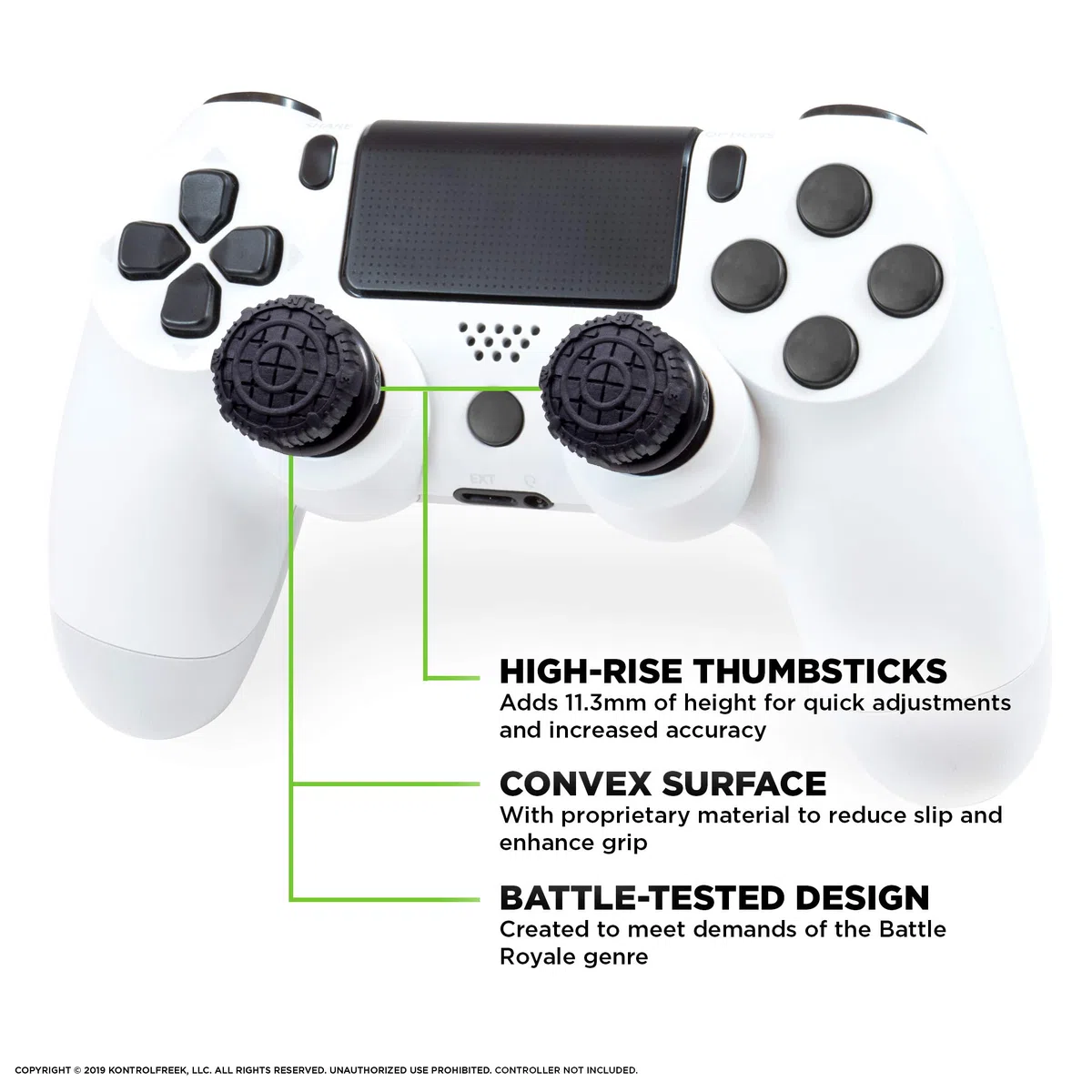 KontrolFreek FPS Freek Battle Royale Nightfall per Controller PlayStation 4 (PS4) e PlayStation 5 (PS5) | Performance Thumbsticks Copri Joystick di Gioco | 2 levette convesse alte (arrotondate) | Nero