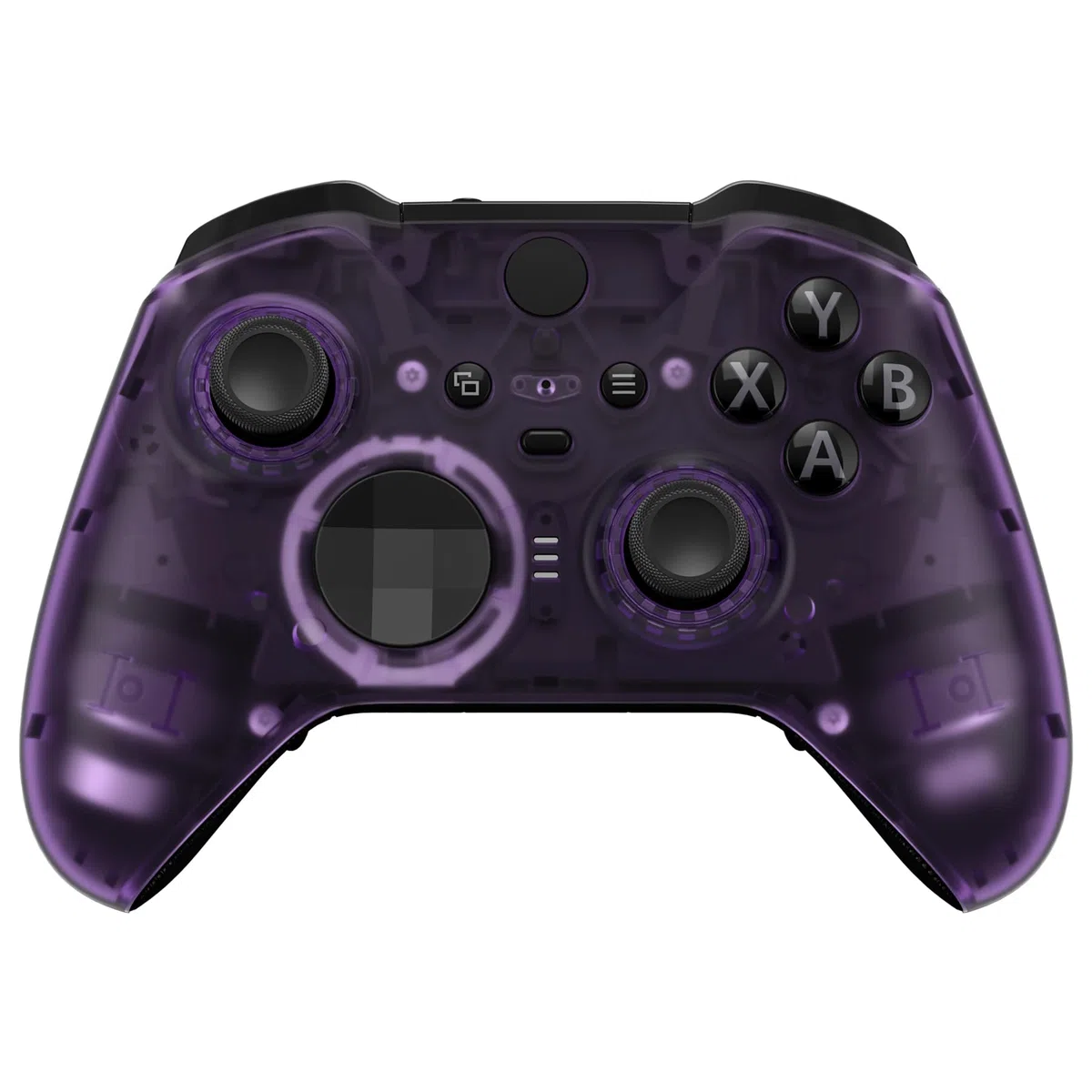 eXtremeRate Cover Frontale per Xbox Elite Series 2 Controller Model 1797,Custodia Scocca Ricambio per Xbox Elite Series 2 Core Joystick con 2 Anelli,Senza Controller-Trasparente Viola