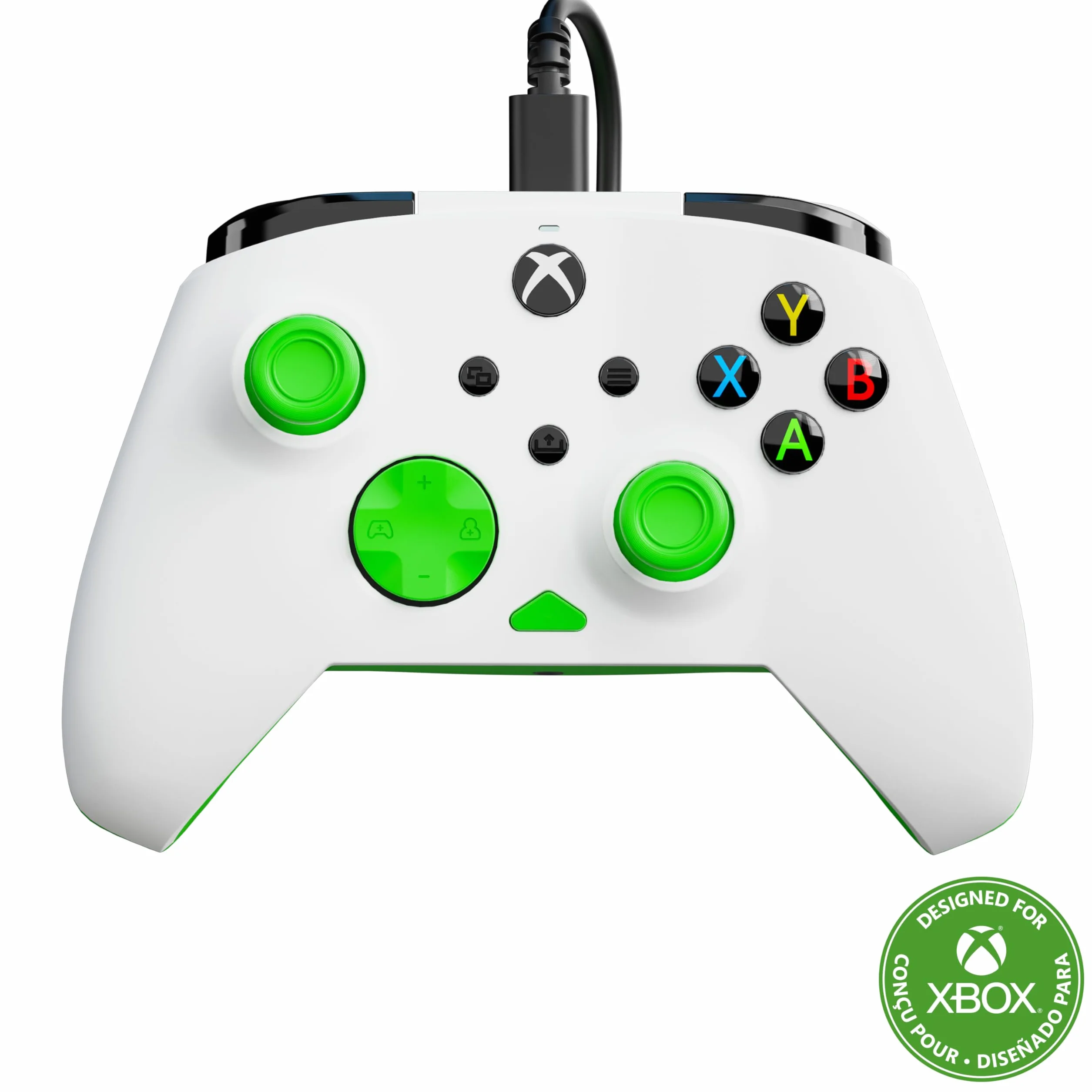 Turtle Beach Rematch Core Bianco/Verde - Gamepad cablato - Con licenza per Xbox Series XS, Xbox One e PC - Pulsanti audio, motori Rumble e grilletti a impulsi, cavo da 3 m