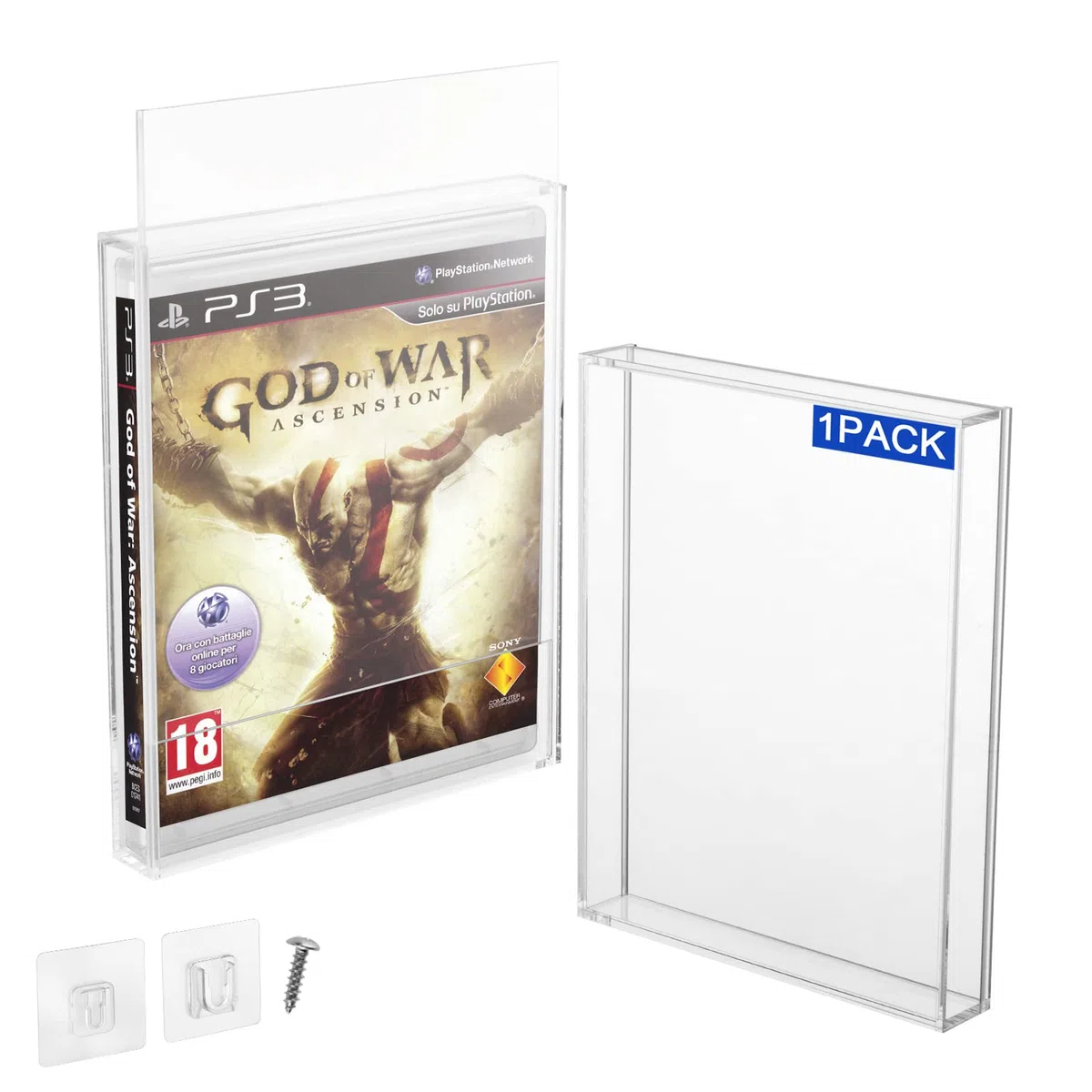 Custodia protettiva in acrilico trasparente per videogiochi per PS3, PS4, PS5 e Xbox One, spessa 3 mm antipolvere da parete custodia protettiva per videogiochi (confezione da 1)