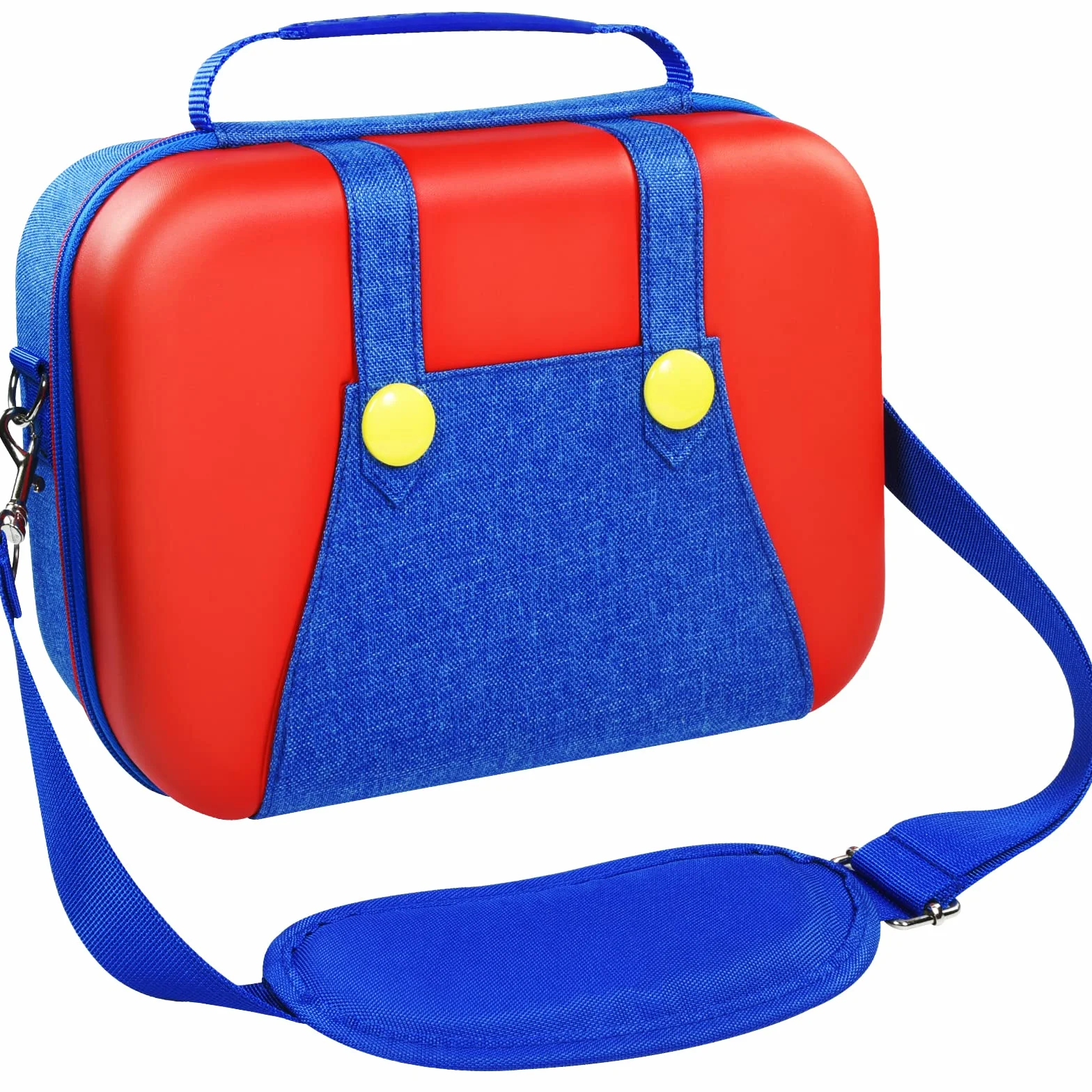 iVoler Custodia di Trasporto per Nintendo Switch, Case da Viaggio Rigido Deluxe per Console Switch, Dock Switch, 18 Cartucce di Gioco e Altri Accessori (Rosso/Blu)