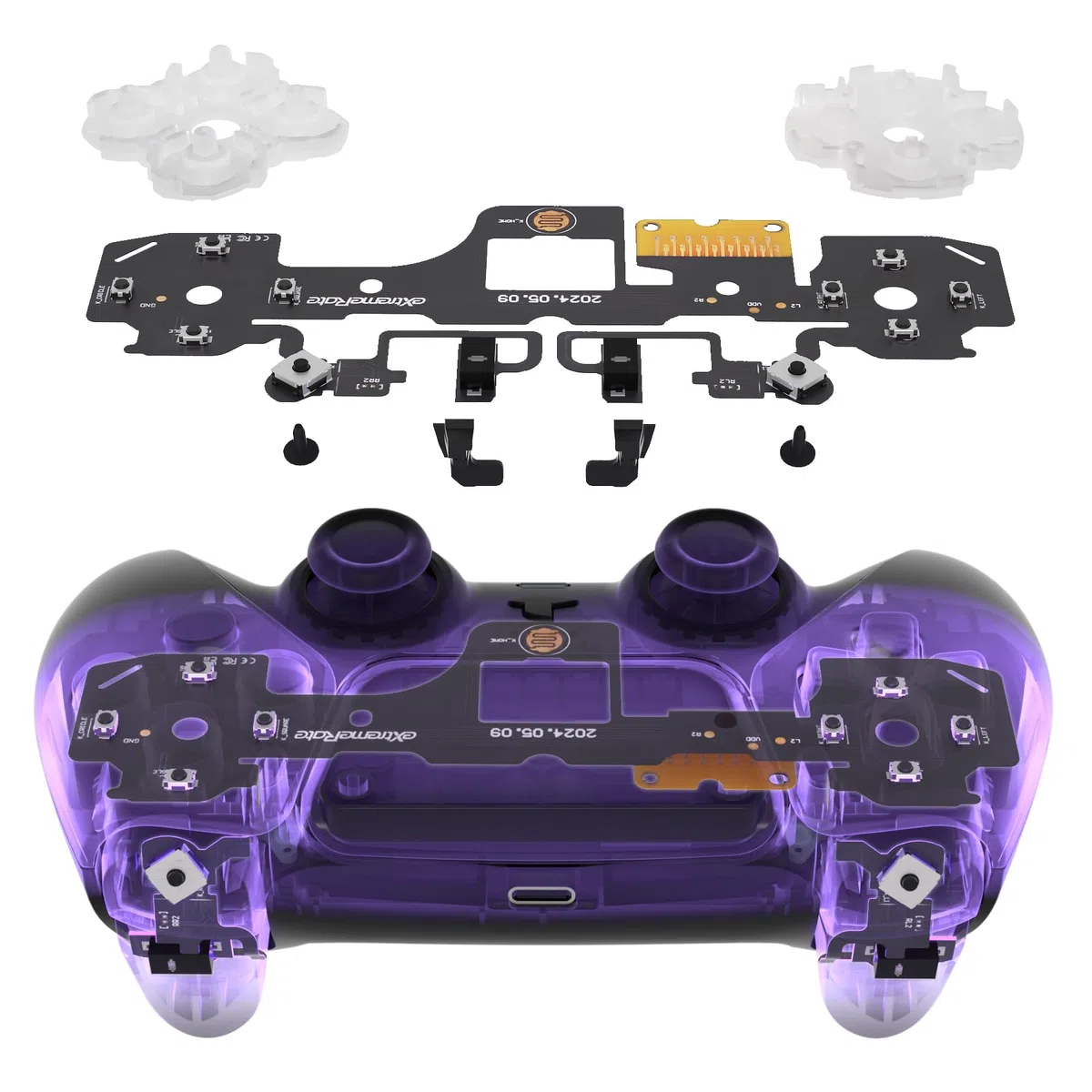 eXtremeRate Intero Clicky Kit V2 per ps5 Controller BDM-040/050/060,Micro Interruttore L2R2 Clicky Hair Trigger Kit&Tasti Frontali Grilletti L1R1 Tattili Mouse Click per ps5 Joystick,Versione Forte