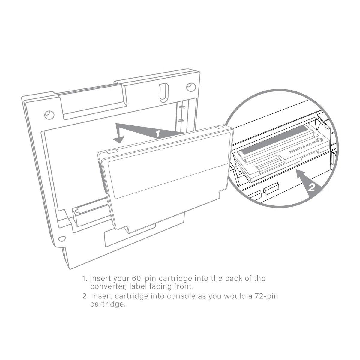 Adattatore per cartuccia "HyperConvert 83" da 60 pin (Famicom) a 72 pin (NES) per: Famicom/NES