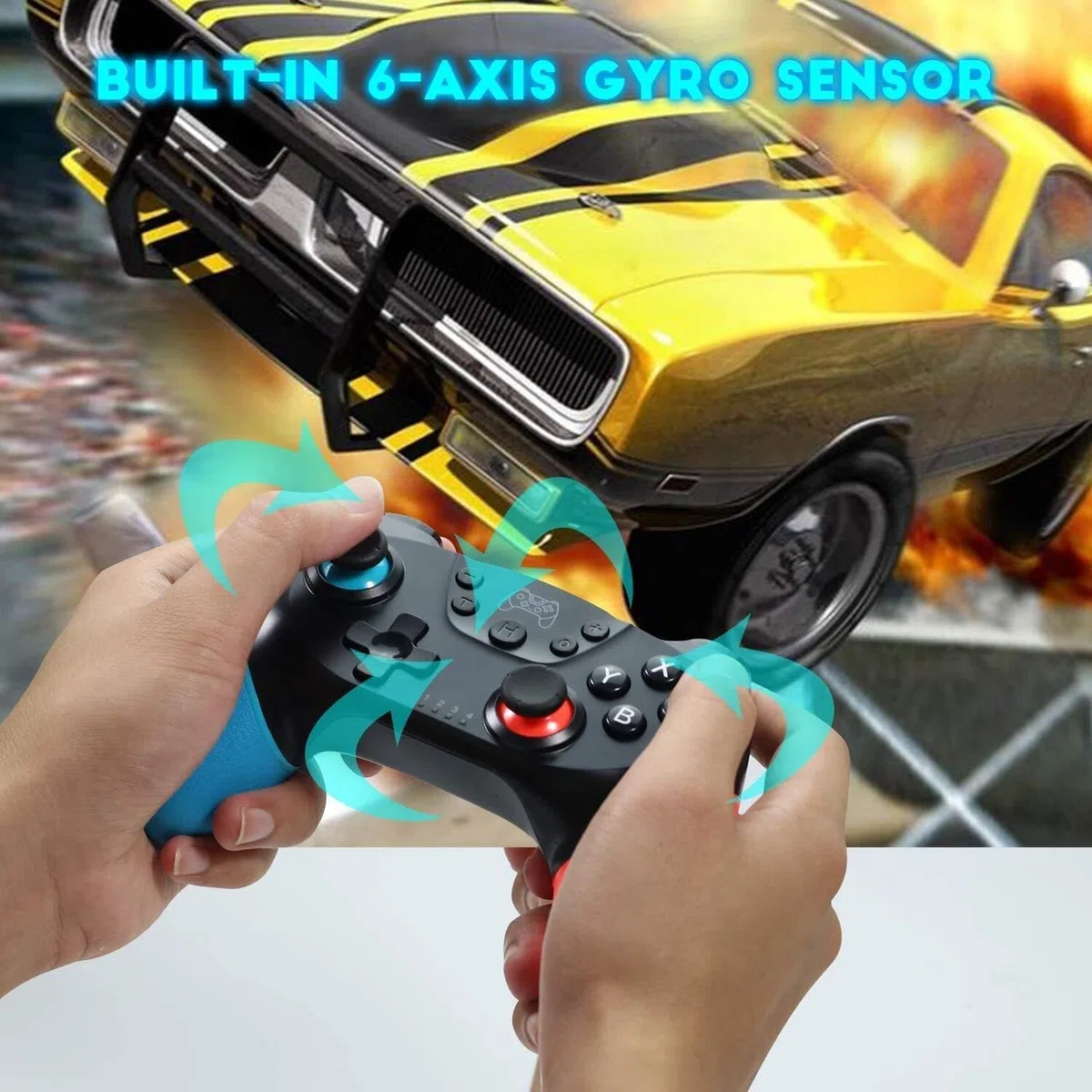 Controller per N-Switch, Wireless Bluetooth Switch Pro Controller, Switch Joystick Gamepad con Turbo Regolabile Dual Shock Gyro Axi