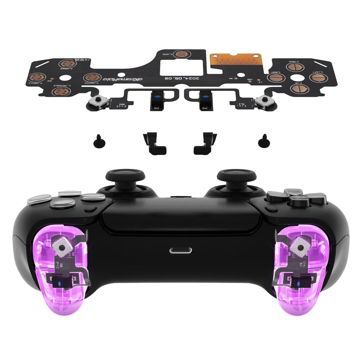 eXtremeRate Clicky Hair Trigger Kit V2 per ps5 Controller BDM 040 050 060, Microinterruttore L2R2 Trigger Stop Ergonomico Tasti L1R1 Tattili Mouse Click Kit per ps5 Joystick-Versione Leggera