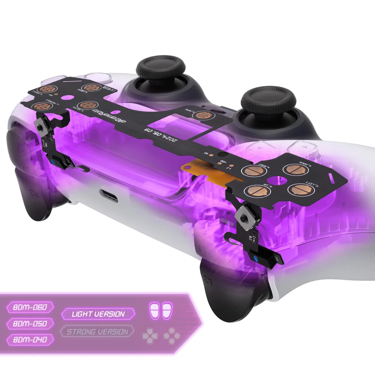 eXtremeRate Clicky Hair Trigger Kit V2 per ps5 Controller BDM 040 050 060, Microinterruttore L2R2 Trigger Stop Ergonomico Tasti L1R1 Tattili Mouse Click Kit per ps5 Joystick-Versione Leggera