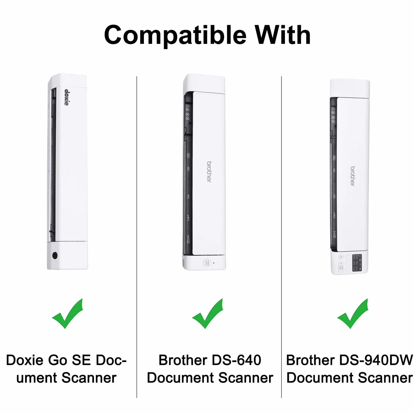 XANAD Custodia per Doxie Go SE, Brother DS-640, DS-940DW, DS-740D, DS-720D Scanner per documenti portatile compatto