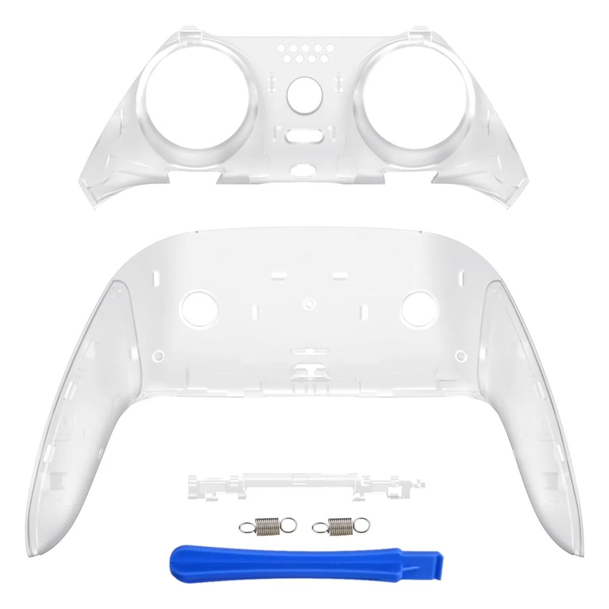 eXtremeRate Guscio decorativo superiore inferiore compatibile con controller p s 5 Edge Controller fai da te Sostituzione anteriore posteriore Clip Shell, Custom Glow in Dark - Copertura piastre verde