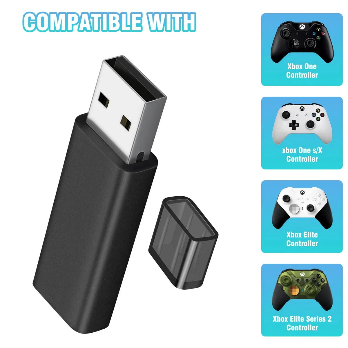 RUIZHI Adattatore wireless compatibile con il controller X-box One X-box One Serie X X-box One X S per PC Windows 10