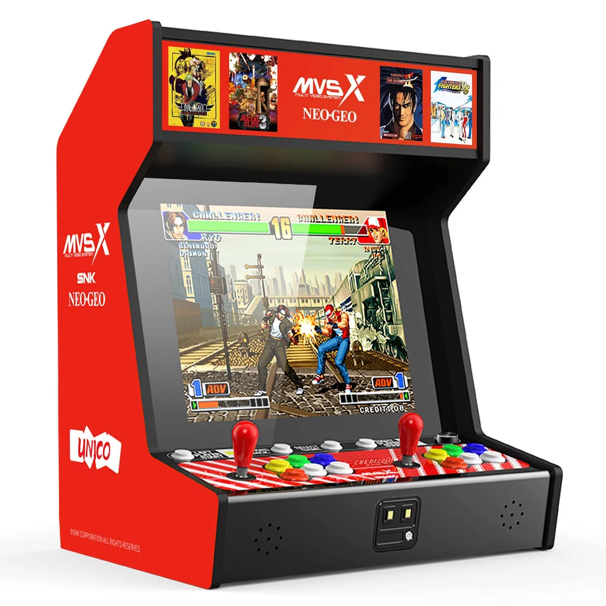 UNICO MVSX Home Arcade, 50 giochi retro con licenza ufficiale SNK precaricati, Supporta due giocatori per giocare contemporaneamente