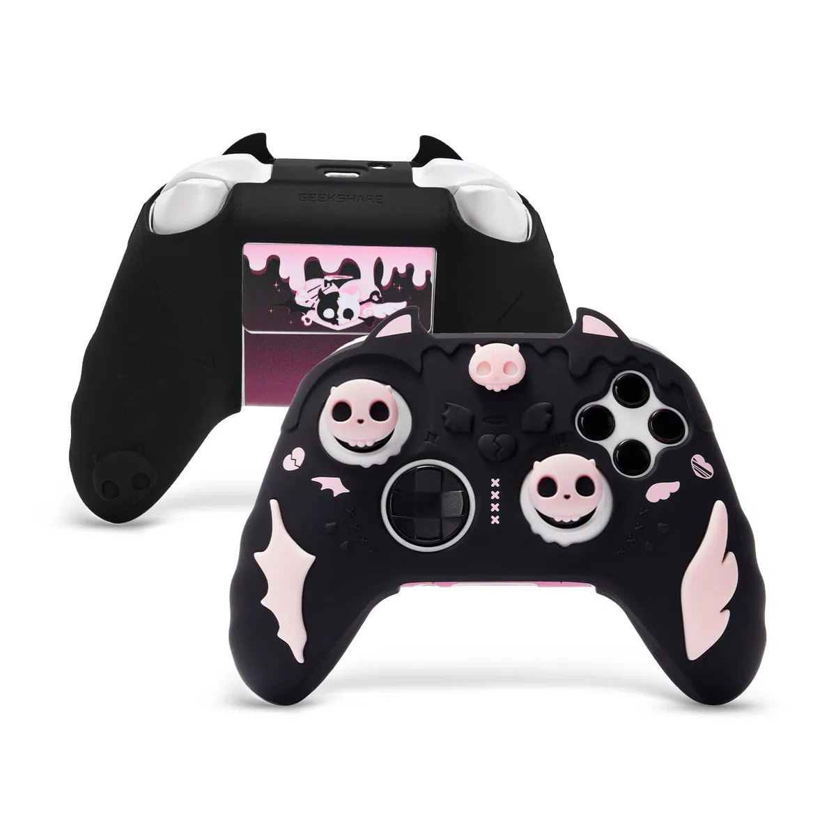 GeekShare Custodia in silicone per controller Xbox Series X/S, antiscivolo, in silicone morbido, impugnatura in gomma morbida per controller Xbox – Scheletro dolce