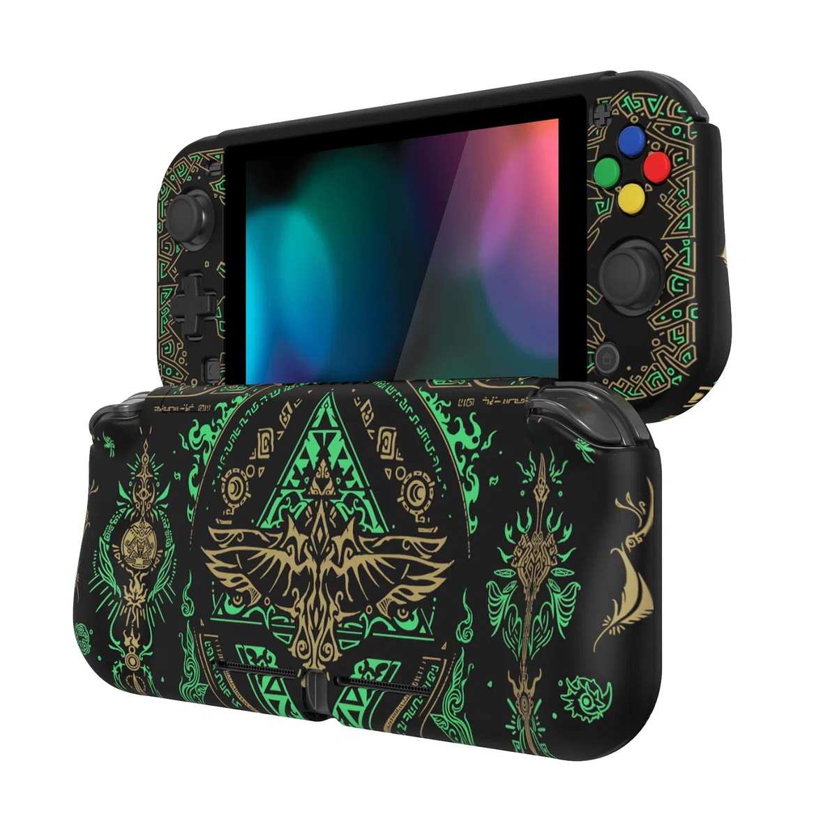 PlayVital Cover per Nintendo Switch Lite,Custodia Grip Ergonomica Copertura Protettiva Rigida Pellicola Copri Analogici per Nintendo Switch Lite Console-ZealProtect-Totem del Regno