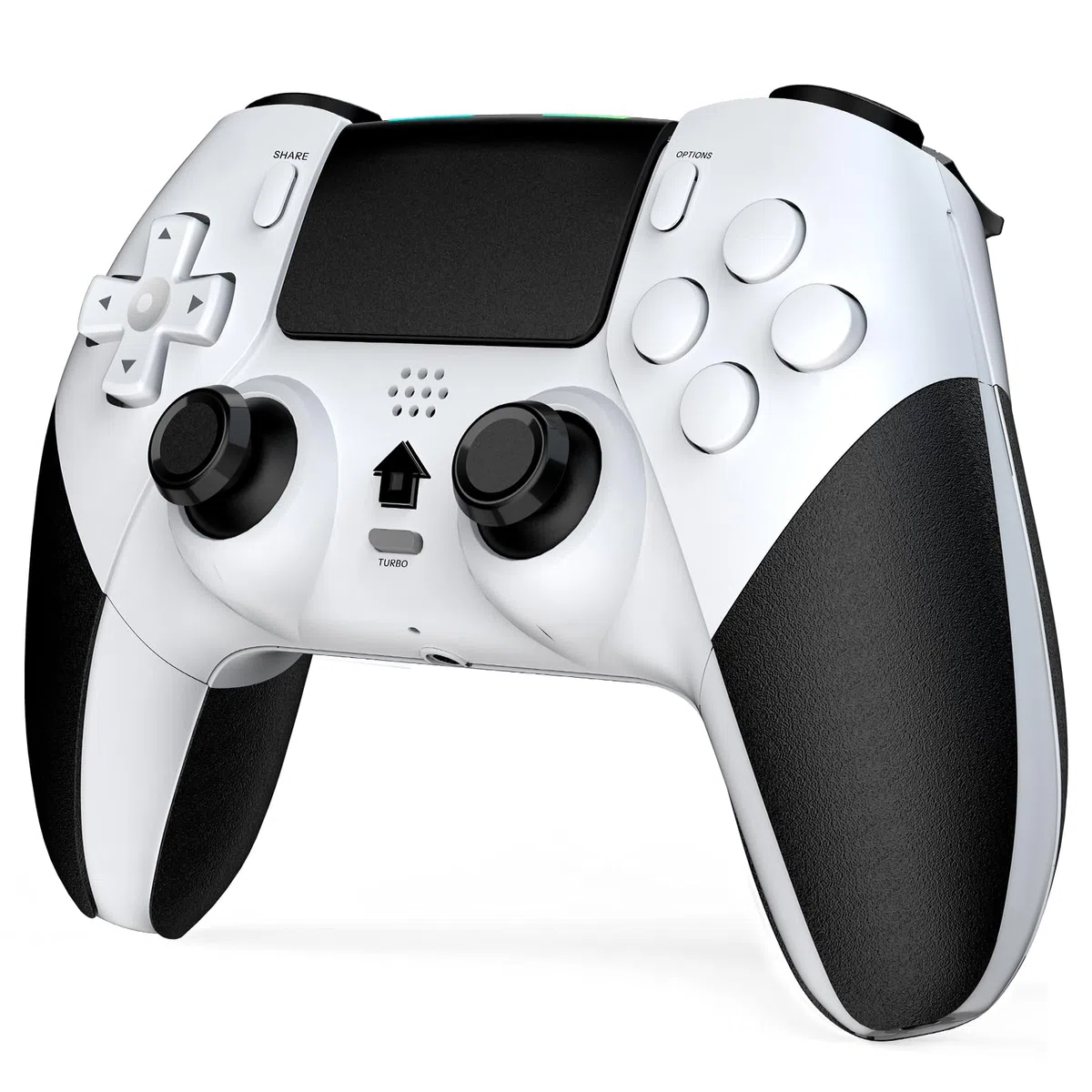 Shiptree Wireless Controller per PS-4, Gamepad Joystick Controller per Ps4/Pro/Slim/PC con Turbo & Macro M1/M2,Controllers con Touch Panel/Doppia Vibrazione/6-Axis/3.5mm Jack Audio (Bianco)